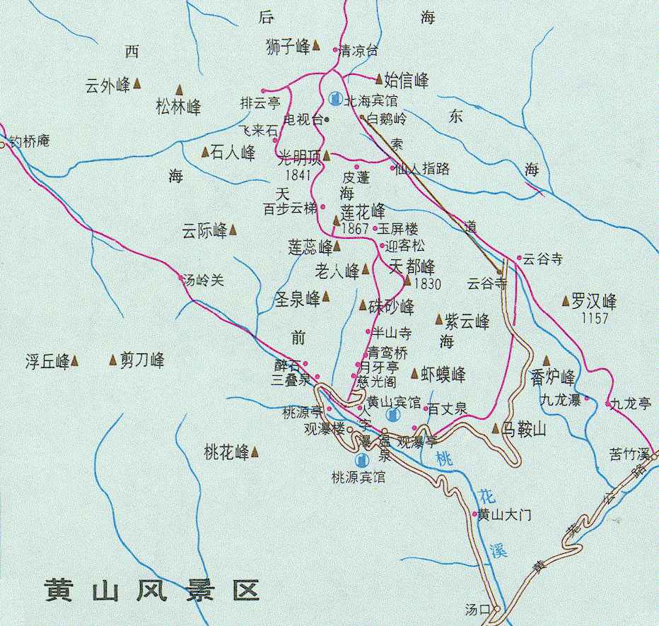 黄山市景区地图图片